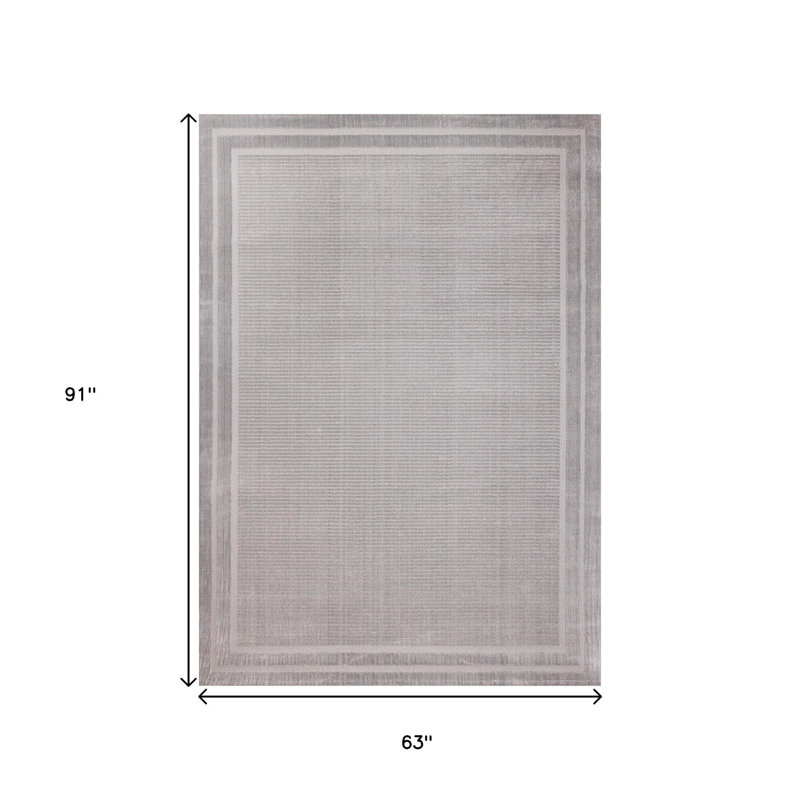 Tapis gris à motif géométrique 5 pi x 8 pi