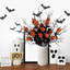3 tiges d'Halloween artificielles avec citrouilles et feuilles d'érable noires