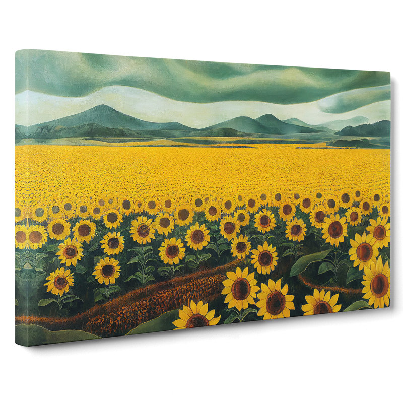 Special Sunflower Field - Wrapped Canvas, 50cm H x 76cm W x 3cm D