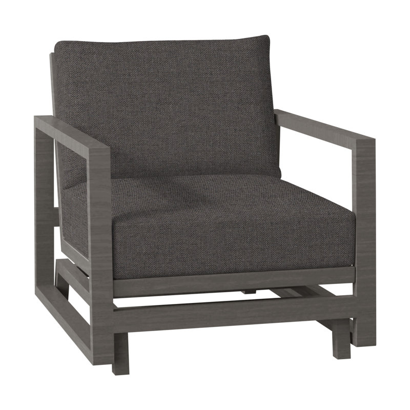 Avondale Patio Lounge Chair with Cushions, Slate Grey, No Welt, Avila Natural White