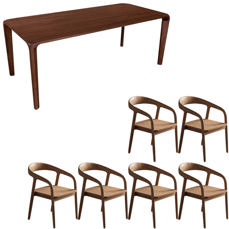 Ensemble de table de salle à manger en bois massif de style américain, H 29,5 po x L 62,9 po x l 31,4 po