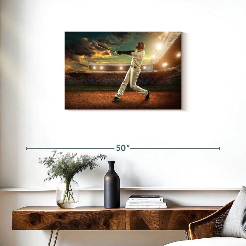 Sireci Baseball Player In Action, 20" H x 30" W