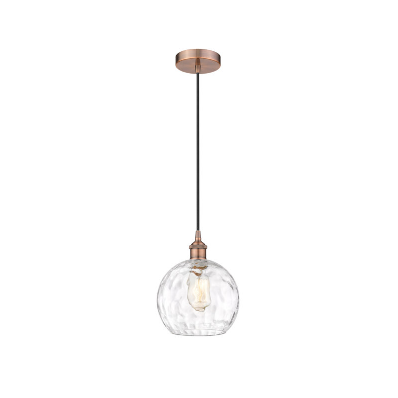 Luminaire suspendu simple à 1 lumière Ralph, H 10,75 po x l 8 po x P 8 po, Cuivre antique
