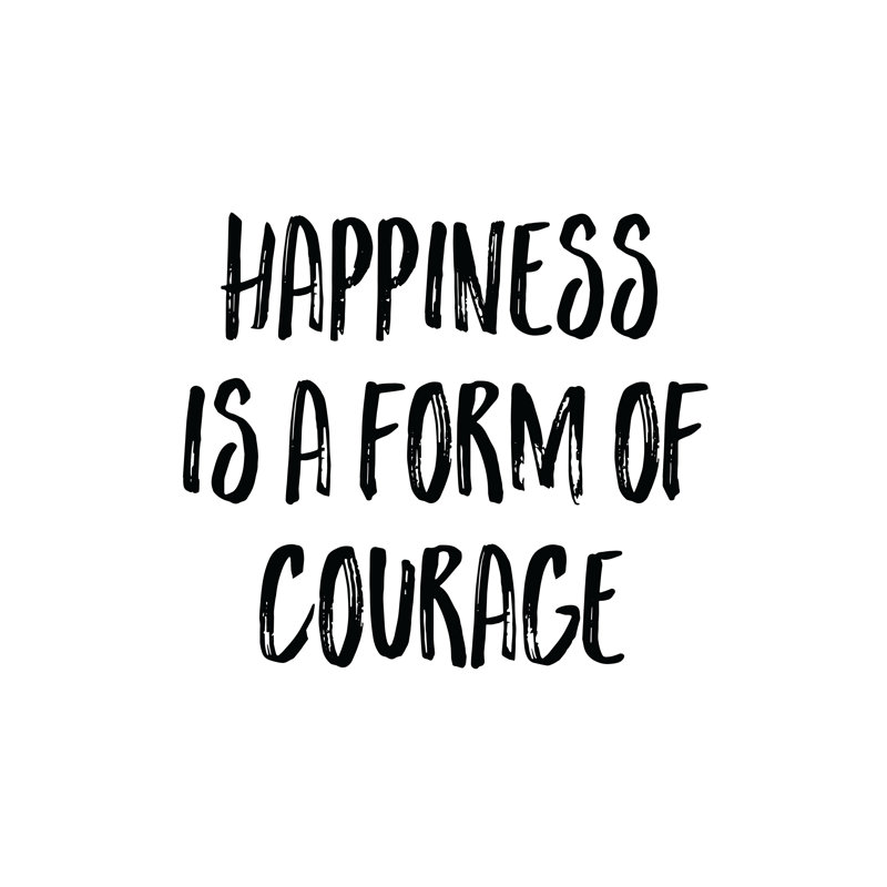 Happiness Courage - Wrapped Canvas Print, 30cm H x 30cm W x 3.8cm D