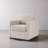 Modern Upholstered Sand Square Swivel Armchair with Matel Base-1911173917