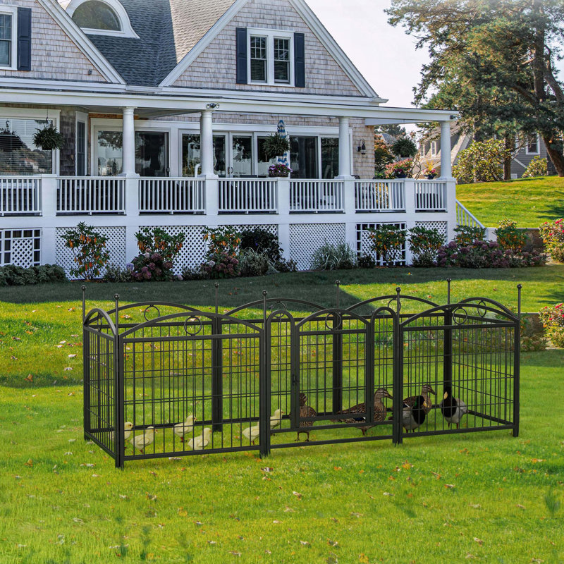 Parc pour chien 8 panneaux avec porte en métal