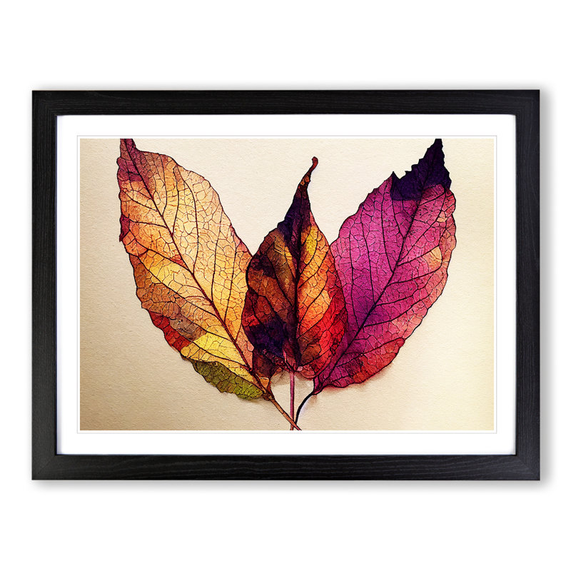 Plant Leaf Vol.2 - Framed Print, 25cm H x 34cm W x 2cm D, Black Framed