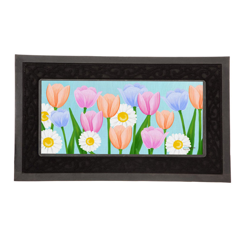 Sassafras 5 Piece Insert Mat Set with 4 Spring and Summer Inserts and 1 Rubber Frame