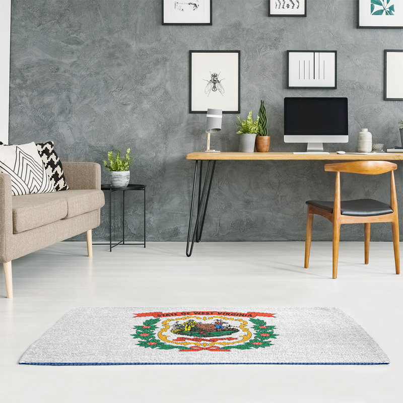 Tapis de couleur vert/jaune/orange pour pavillon west virginie, Rectangle 3 pi x 5 pi
