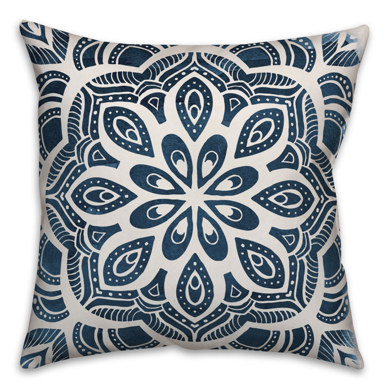  Mandala Throw Pillow, 16" x 16"