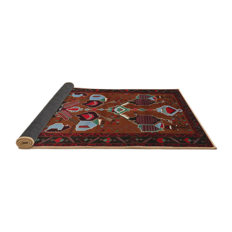 Tapis brun Southwestern, Rond 7 pi