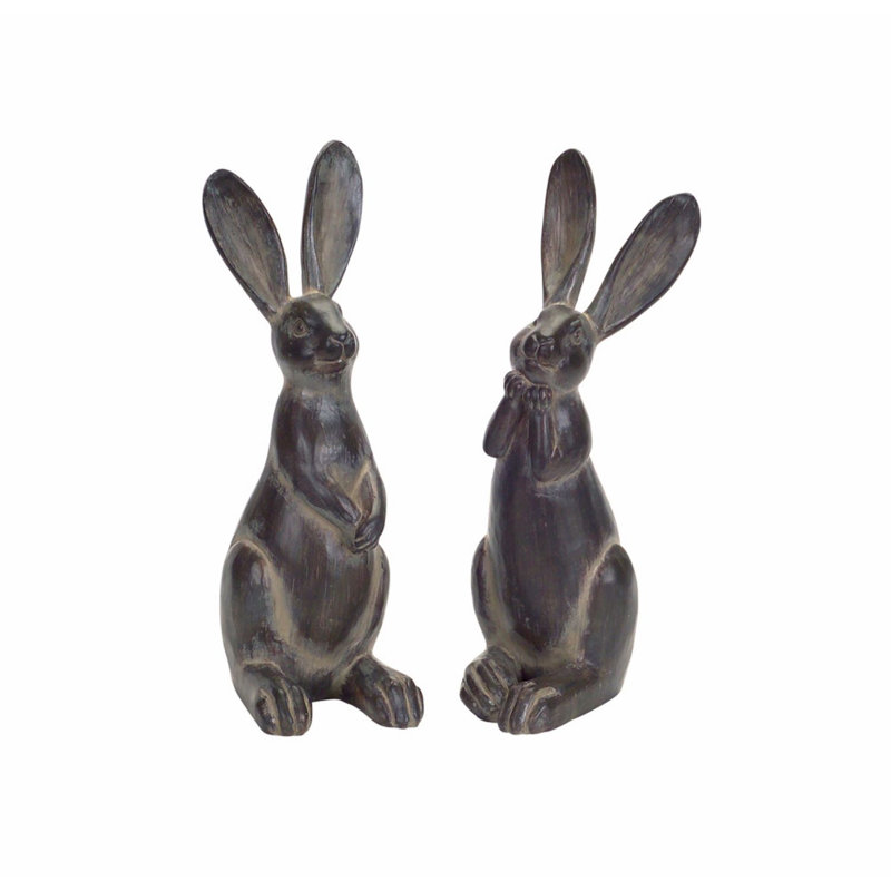 2 Piece Hawkinsville Rabbit Figurine Set