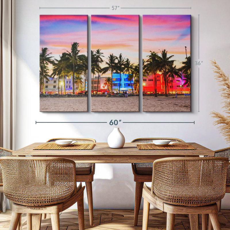 «Miami Beach USA» sur, H 36 po x l 57 po
