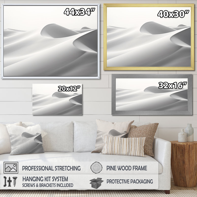«Desert Sands Of Slumber Dreams V», reproduction sur toile, Cadre flottant blanc, H 24 po x l 32 po x P 1 po