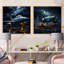 Avion militaire - Blue Thundering Skies - Ensemble de 2 carrés de collage militaire-1905985940-1905985942