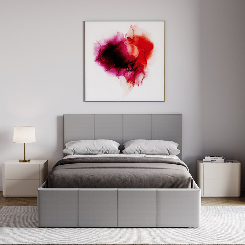 Wilna Upholstered Ottoman Bed, UKFR Certified, Small Double (4'), Grey