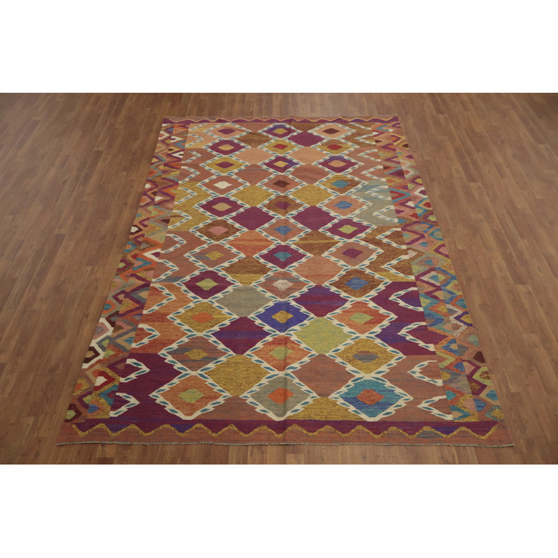 Tapis turc à motif géométrique kilim 7 x 10
