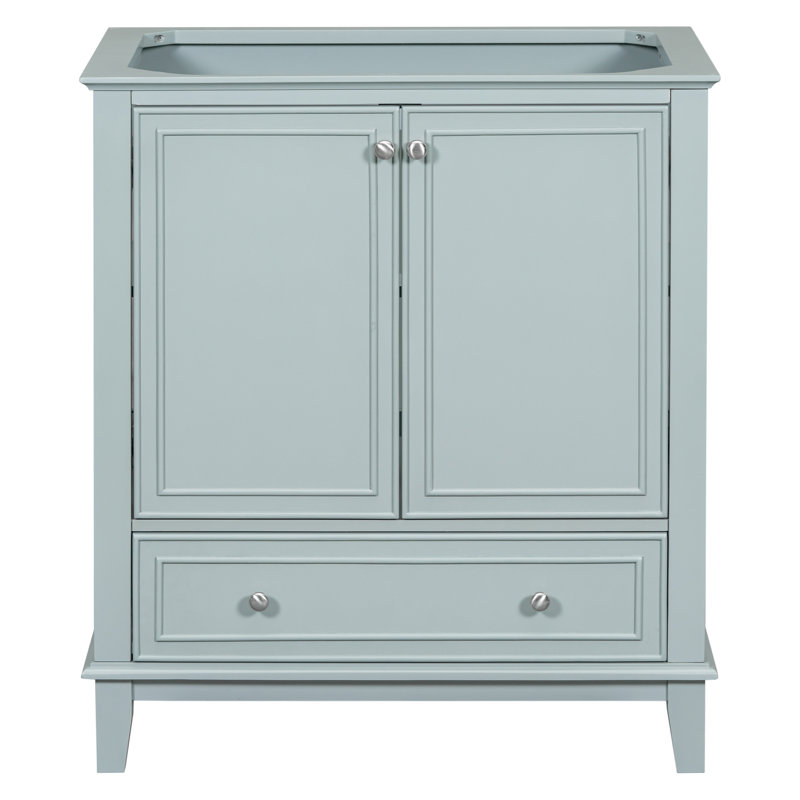 Meuble-lavabo 30 po sans lavabo, base seulement, armoire de salle de bain multifonctionnelle avec portes et tiroir, cadre solide et panneau de fibres à densité moyenne