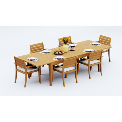 Teak Wood Patio Dining Set with