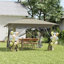 Pop Up Gazebo, 4 x 4 m Folding Garden Gazebo with Double Roof and Mesh Netting Mosquito and UV Protection Height Adjustable, Sturdy Garden Tent with Carry Bag-131600340