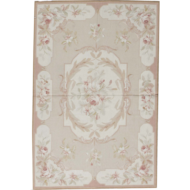 Hand-Knotted High-Quality Beige and Cream Area Rug