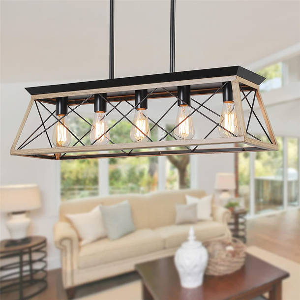 Gracie Oaks Alrich 4 - Light Dimmable Kitchen Island Square / Rectangle ...