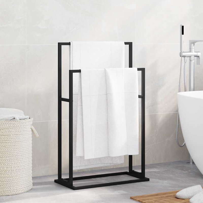 Porte-serviettes rectangulaire en fer noir 18,9 x 9,4 x 30,9 po