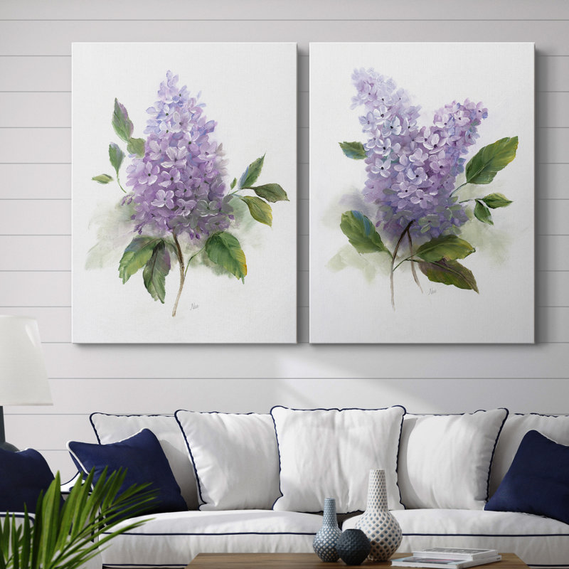 Lilac Romance I - 2 Piece Print, 20" H x 32" W, Wrapped Canvas, No Frame