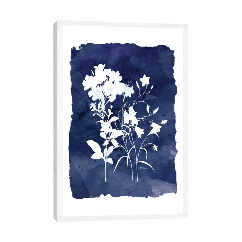 Indigo Botanical II by Carol Robinson - Wrapped Canvas Print, 66.04 cm H x 45.72 cm W, White Framed Canvas