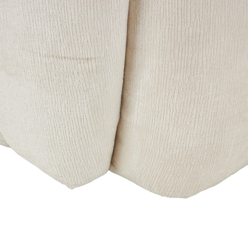 Polyester Arched Swivel Cream Accent Chair