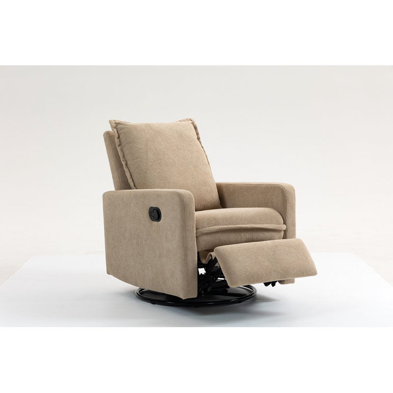 Short Plush Manual Button Armchair Sofa, Camel