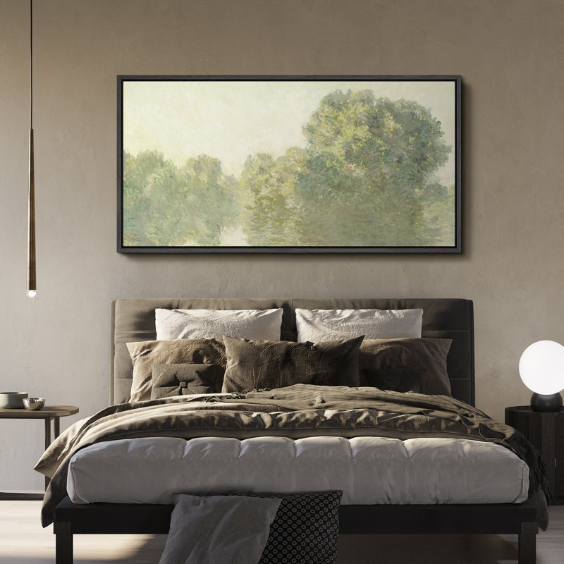 Rustic Countryside " Serene Canopy Soft Green Tree Rustic Retro Art Decor Extra Large Artwork Pictures ", 30" H x 60" W
