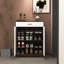 Range-chaussures, range-chaussures à 4 niveaux avec 1 tiroir, range-chaussures autoportant en bois avec 2 portes blanches et tablettes réglables pour le vestibule-1358422283