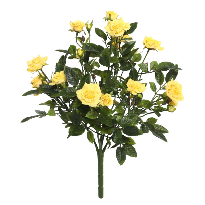 Mini rosier artificiel artificiel, Jaune