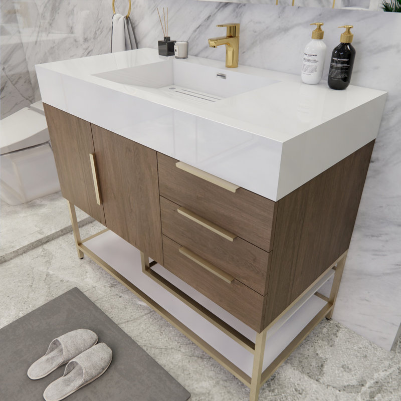 Ensemble de meuble-lavabo simple 41,5 po Glasgow, Chêne clair