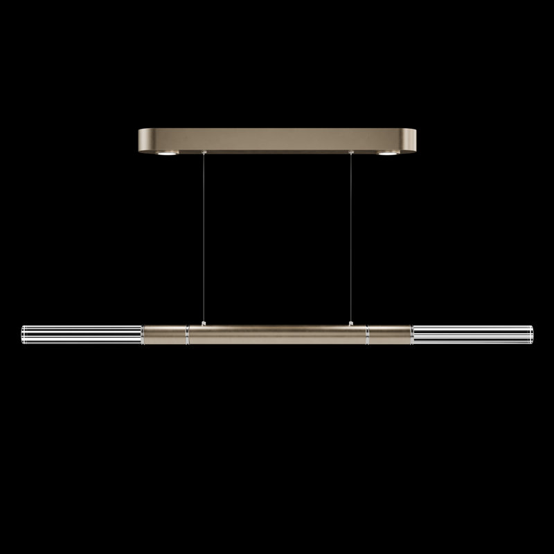 Luminaire suspendu linéaire l 62 po Antonia, Feuilles de nickel/or mou