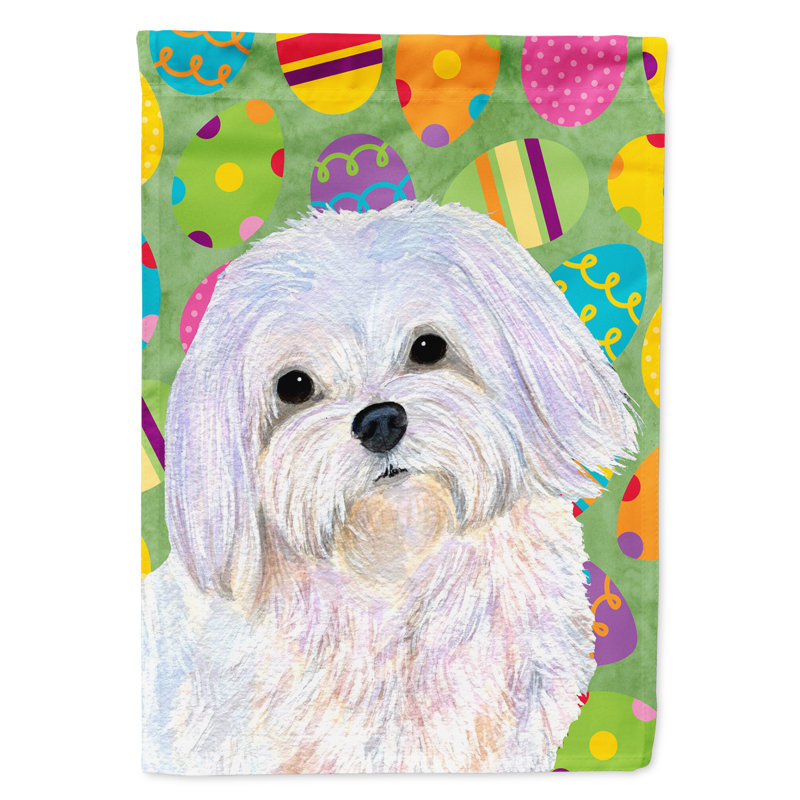 Drapeau de jardin Atara, Bichon maltais (blanc et mauve)