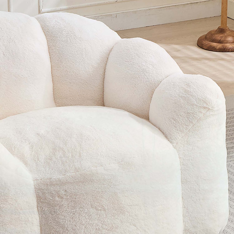 Fauteuil à billes Lotus, aucun assemblage requis, Blanc