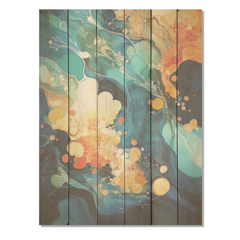 Whimsical Lakes Rivers Waterscapes I - Art mural en bois sur bois de pin naturel, H 32 po x l 24 po