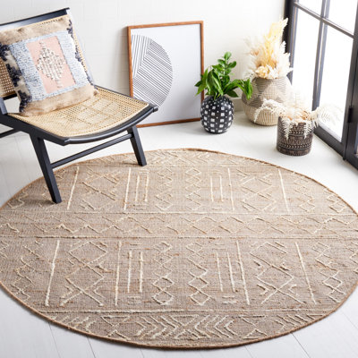 Tapis ivoire / blanc en jute / sisal tissé à la main Eurodicus Southwestern