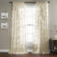 Panneau de rideau simple semi-diaphane à motif floral avec passe-tringle Riley-40368703-22214959