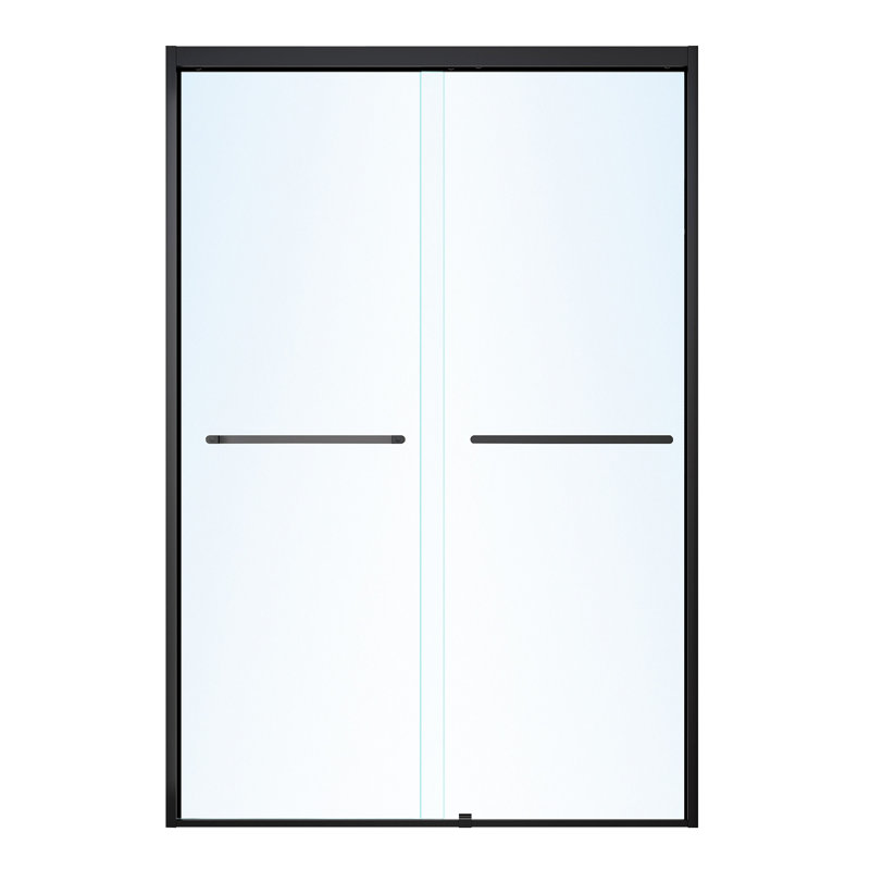 44-48*72 INCH Frame Double Sliding Soft-Close Shower Doors, Bathroom Sliding Shower Door,  (6Mm) Thick SGCC Tempered Glass Door For Bathroom Door ,Matte Black