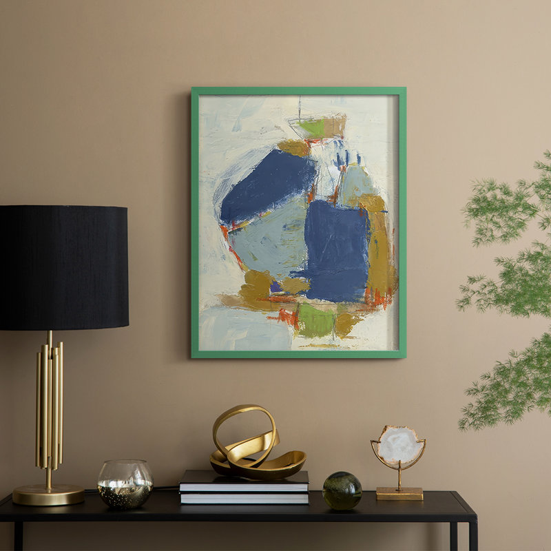 «Fields II», reproduction encadrée - bois massif, H 30 po x l 24 po, Vert
