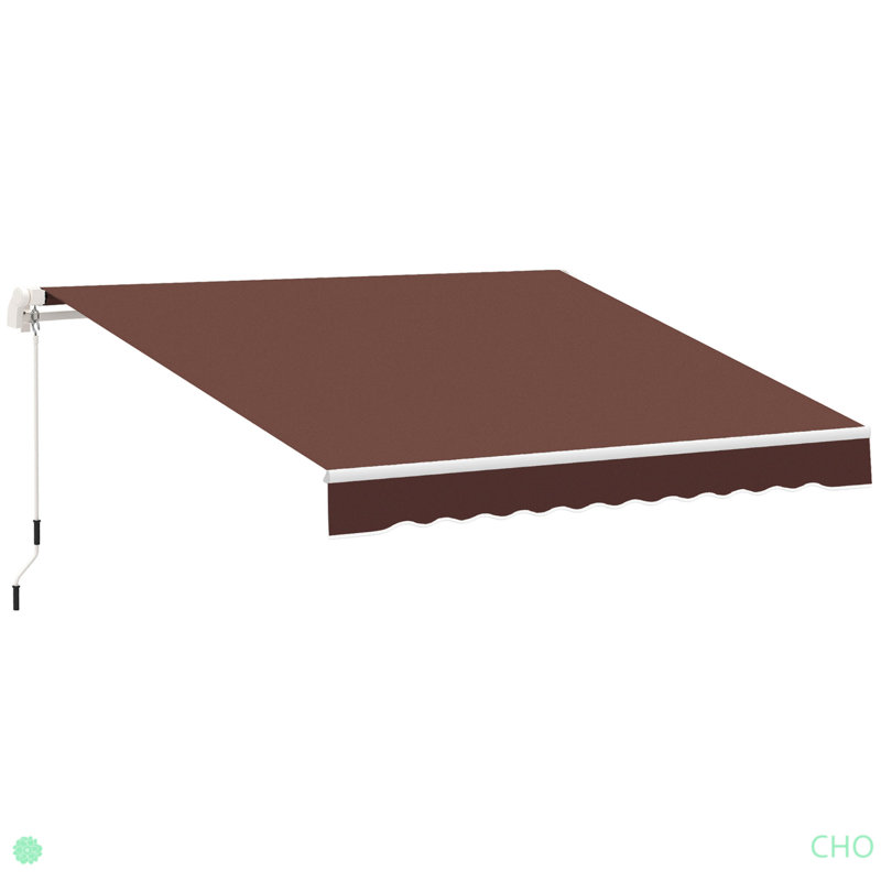 Auvent de patio rétractable avec abat-jour avec poignée à manivelle, tissu résistant à l'eau et aux rayons UV 280G / m² et cadre en aluminium pour terrasse, balcon, cour