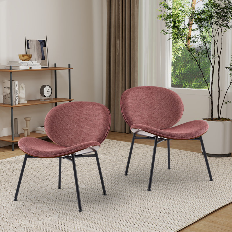 Chaise trépied Mid-Century Modern, Polyester haricot rouge