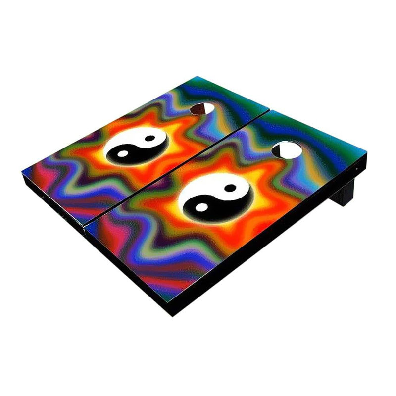 Planches de cornhole Groovy Ying Yang 2 pi x 3 pi