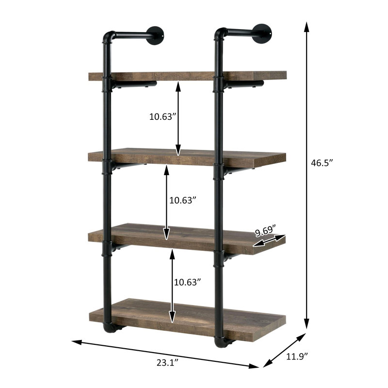 Jaishaun 4 Piece Tiered Shelf, Brown/Black