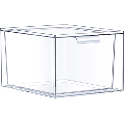  Single Pack Clear Stackable Acrylic Kitchen and Bathroom Drawer Organizers