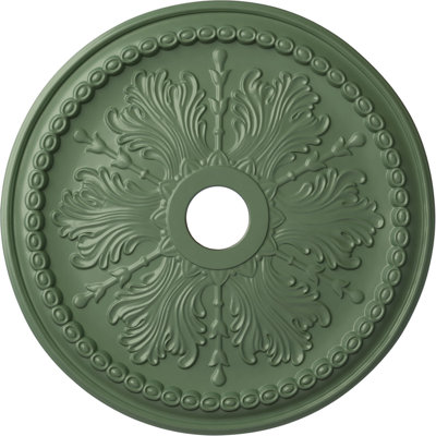 Médaillon de plafond Endurathane Winsor, DO 27 1/2 po x P 4 po x P 1 1/2 po (convient aux auvents jusqu'à 4 po), fini vert athénien peint à la main