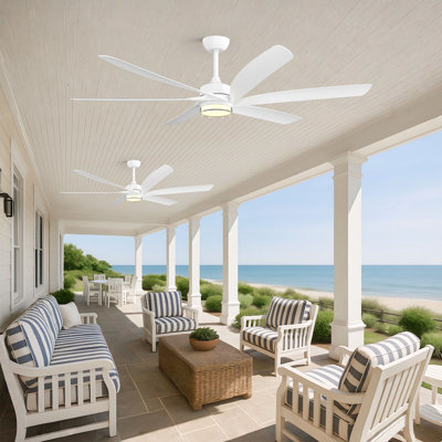 Ventilateur de plafond intérieur / extérieur moderne avec 3 lumières DEL, gradateur et moteur réversible à courant continu